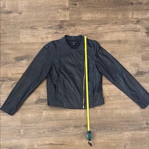 Ann Taylor Midnight Blue (almost black) Leather Jacket
